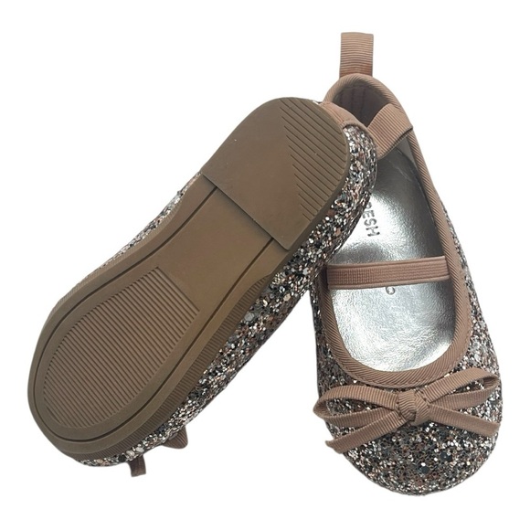 024 Joe Fresh Glittery Rose Gold Ballet Flats - Picture 8 of 9